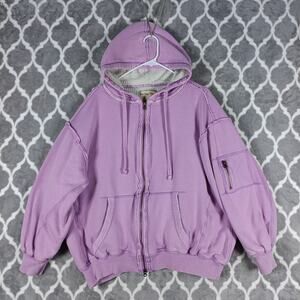 We The Free People By Your Side Hoodie Size Medium Purple Full Zip